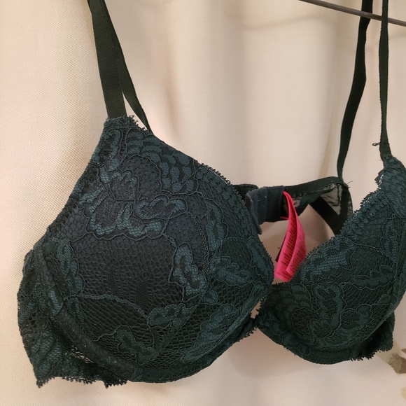 La Senza Push Up Forest Green Lace Bra 34A - Picture 2 of 4